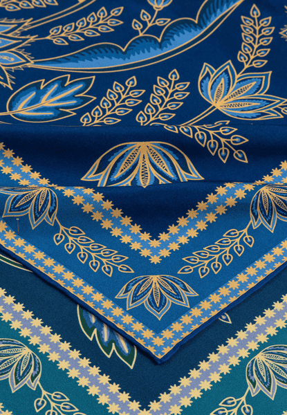 Blooming Mandala 64x64  - blue