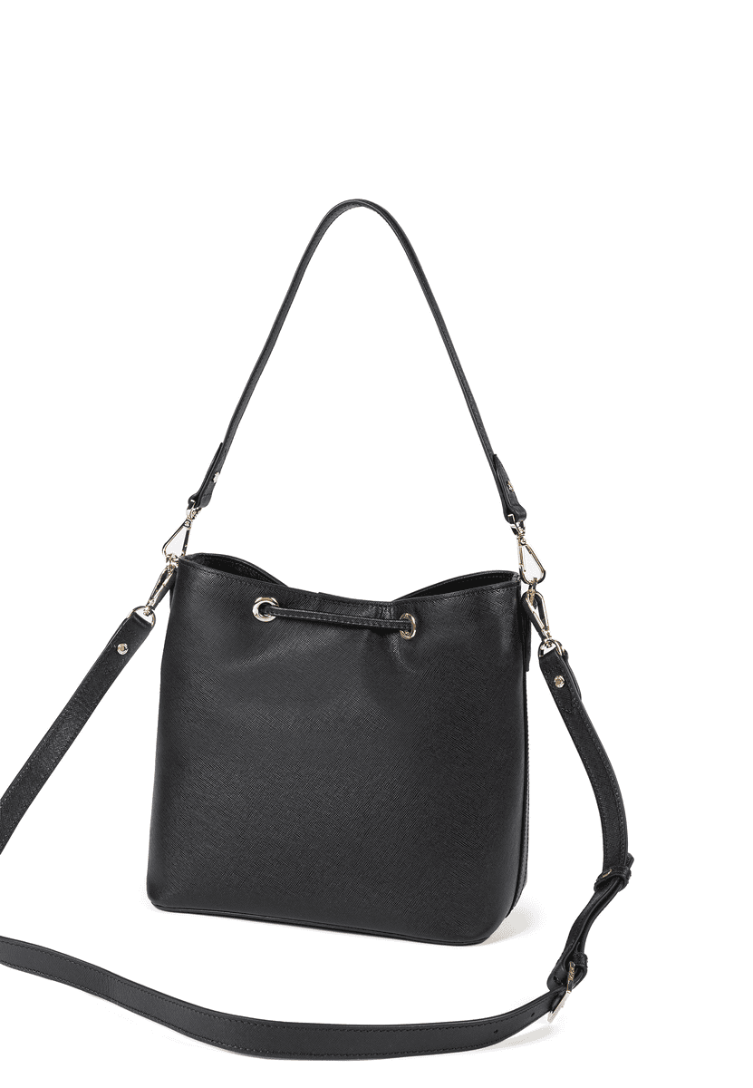 Pitti Saffiano shoulder bag medium - black