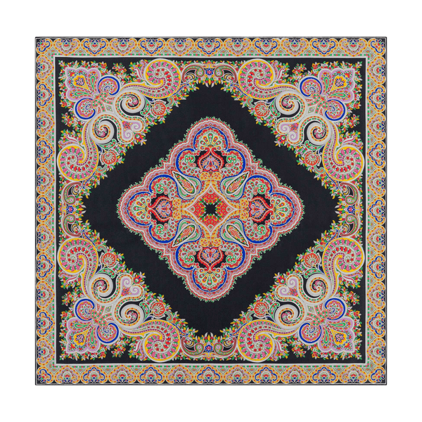 Square Garden Paisley 90x90 - black multi