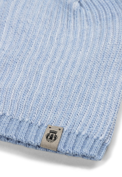 Two Tone Rib Muetze - bleu