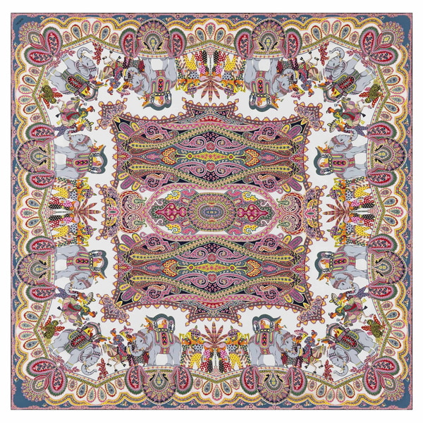 Elephant Parade Silk 140x140 - multi navy