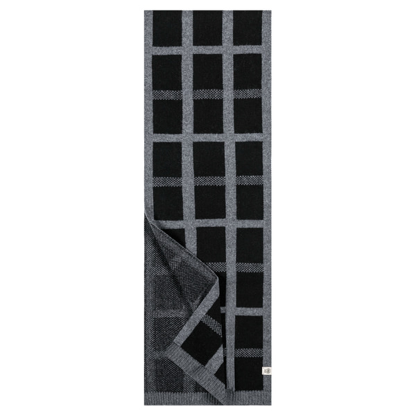 Grid Jacquard Schal 27x180  - black/anthrazit