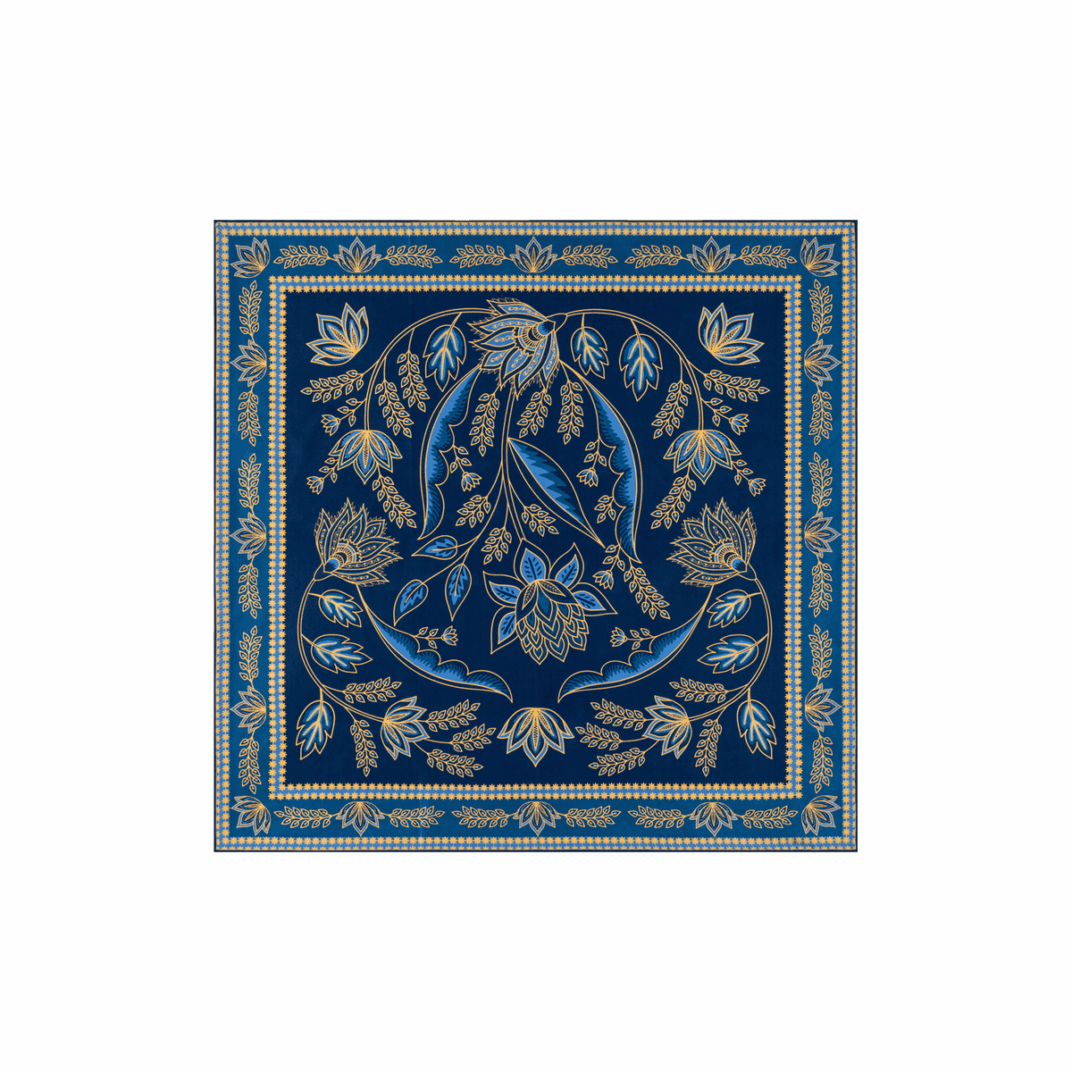 Blooming Mandala 64x64 - blue