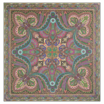 Delicate Paisley 140x140 - black/pink