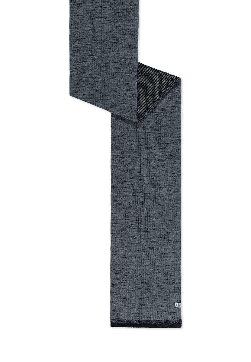 Two-Tone Merino Schal 25x180 - grey/black