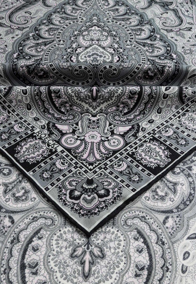 Paisley Glow 140x140 - black/white