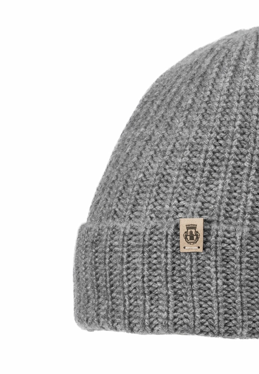 Pure Cashmere Umschlagmuetze - flanell