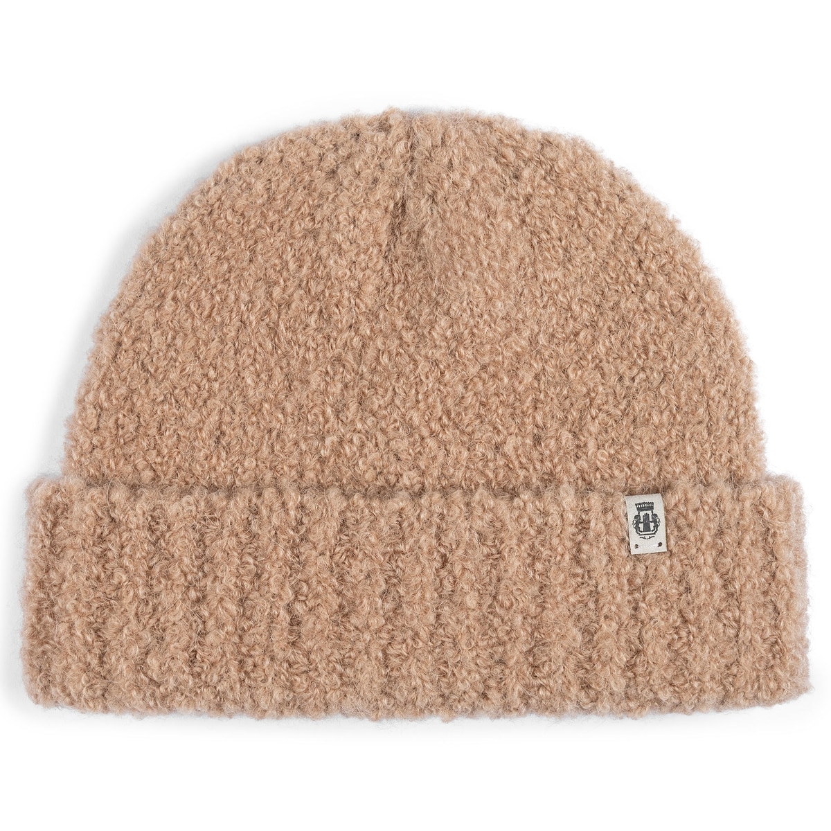 Classic Bouclé Umschlagmütze  - camel