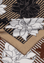 Dahlias & Stripes 64x64  - beige