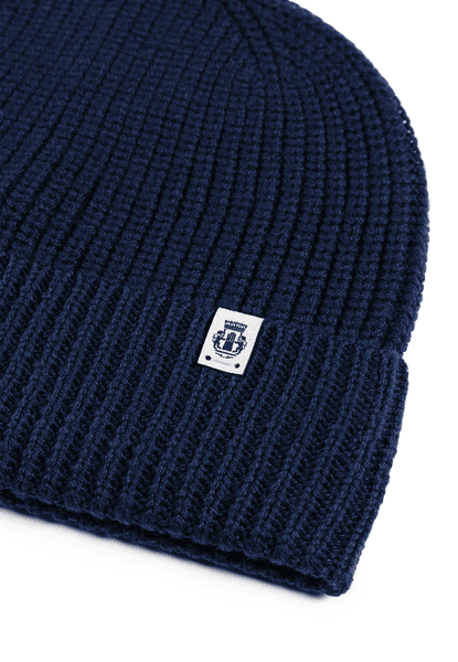 Pure Merino Umschlagmuetze - navy