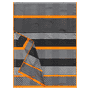 Geometric Stripes 70x180 - black/mandarine