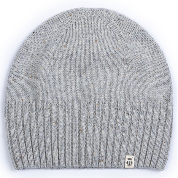 Merino Tweed Mütze - light grey
