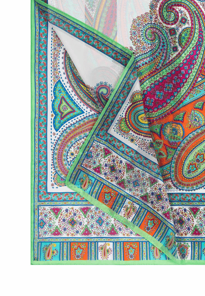 Summer Paisley Scarf 70x180 - multi mint