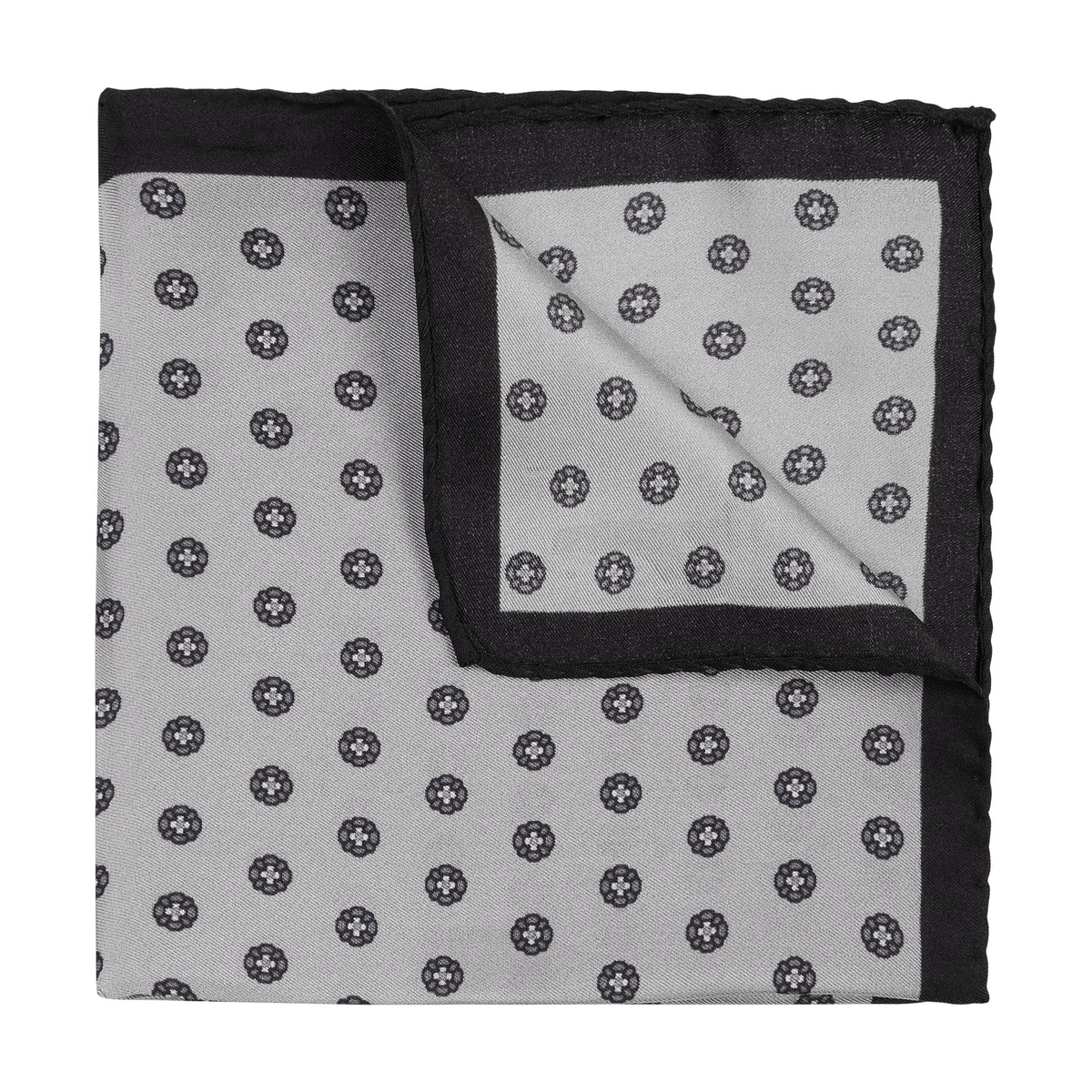 Tie Flower 33x33 - silver/black