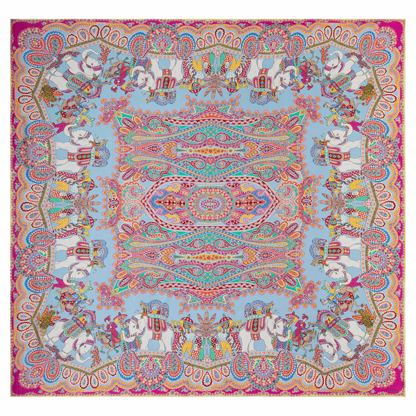 Elephant Parade Silk 140x140 - multi ciel