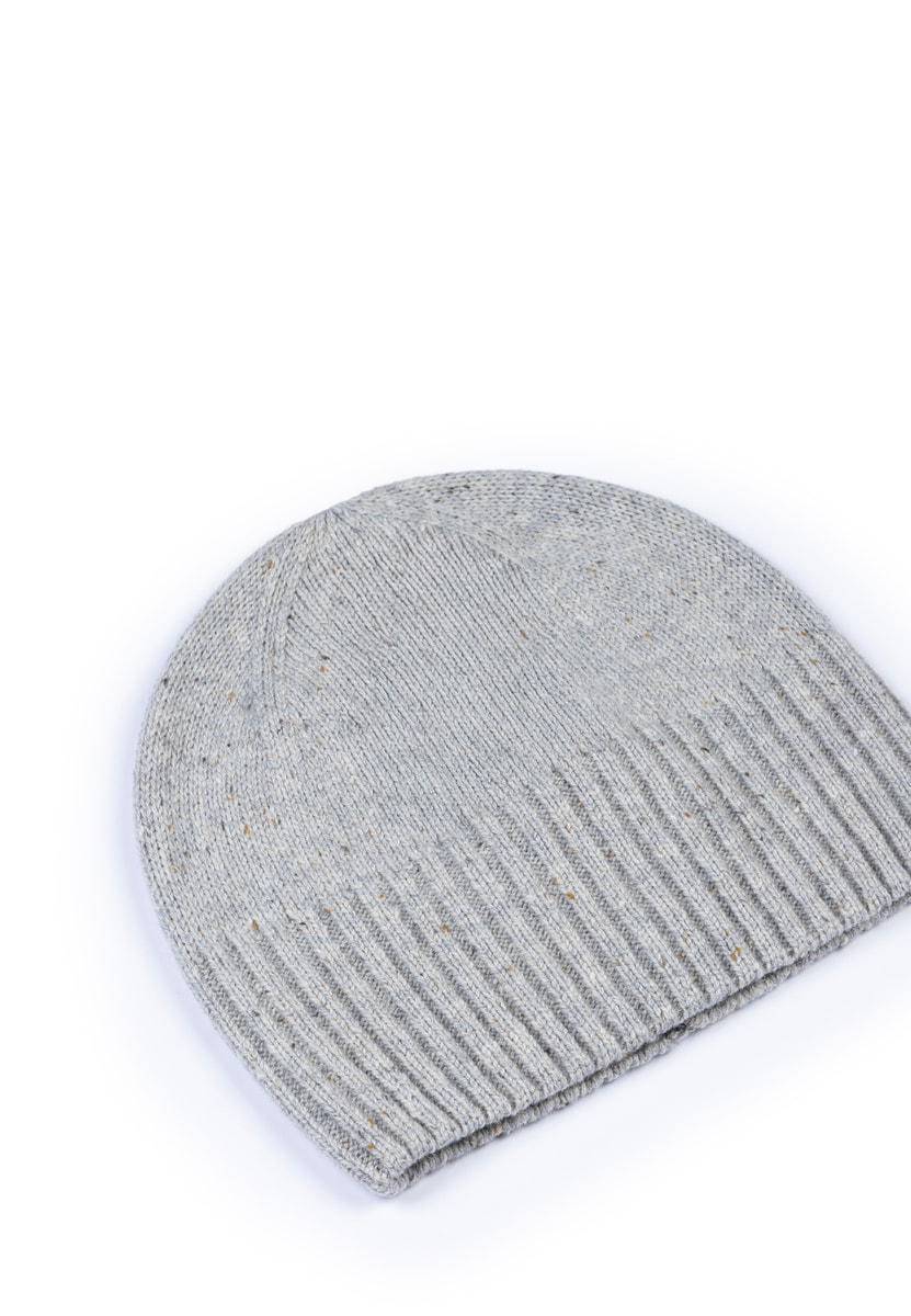 Merino Tweed Mütze - light grey