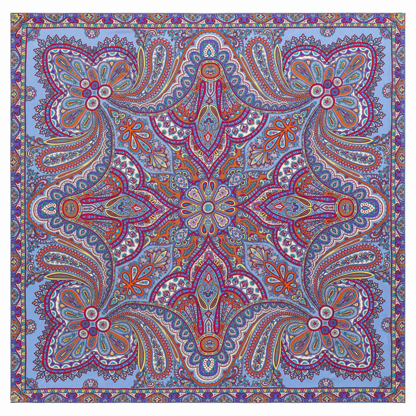 Aesthetic Paisley 140x140  - multi blue
