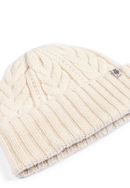 Cashmere Twist Mütze  - woolwhite