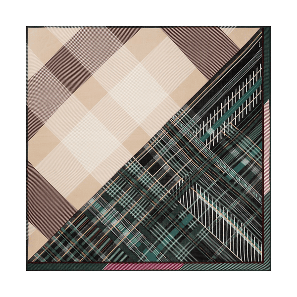 Playful Tartan 130x130 - multi truffle