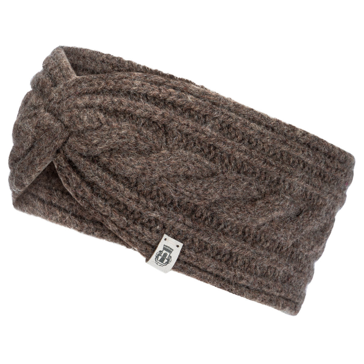 Cabled Charm Strirnband - coffee