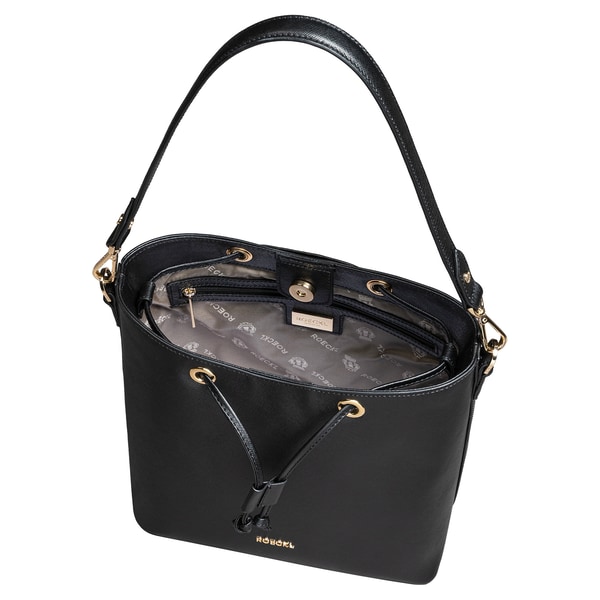 Pitti Saffiano shoulder bag medium  - black