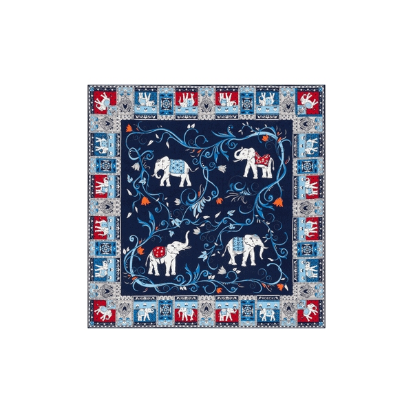 Lucky Elephant 53x53 - navy/red