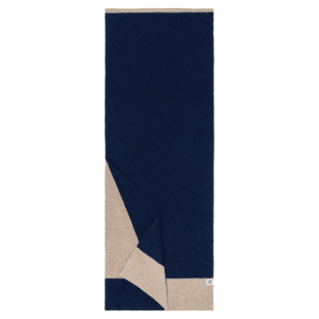 Two Side Knit Schal 35x180 - navy/beige