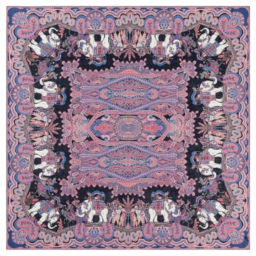 Elephant Parade Cashmere 140x140 - multi navy