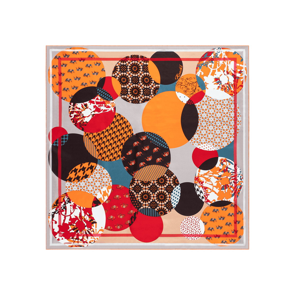 City Circles 90x90 - multi red