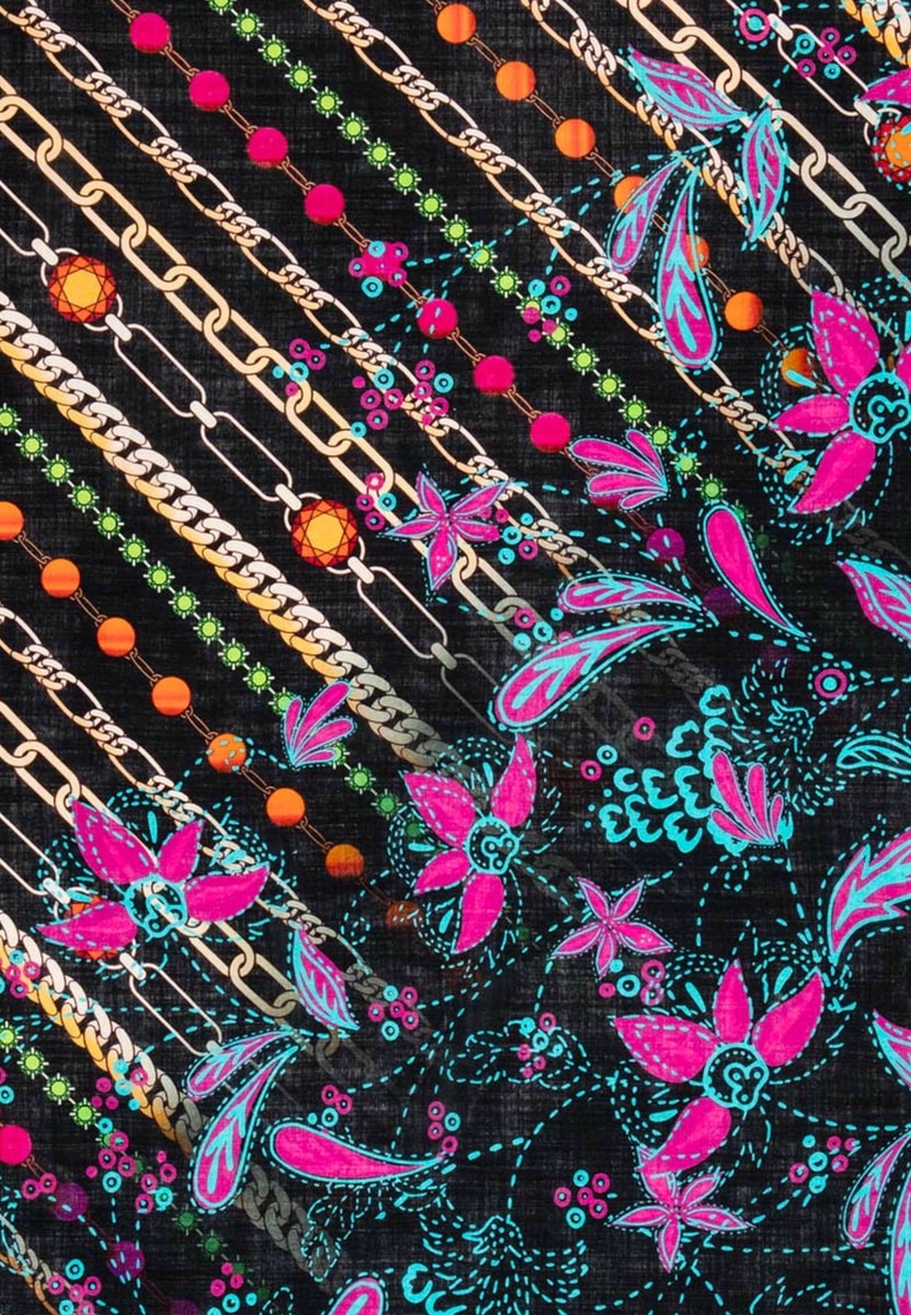 Charming Florals 100x100 - multi black