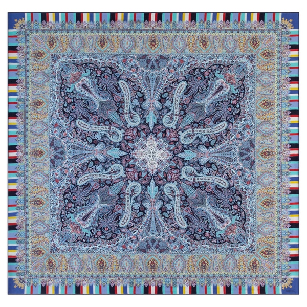 Butterfly Paisley 140x140  - multi blue