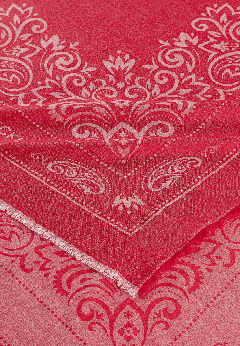 Floral Ornament 130 x 130 - poppy red
