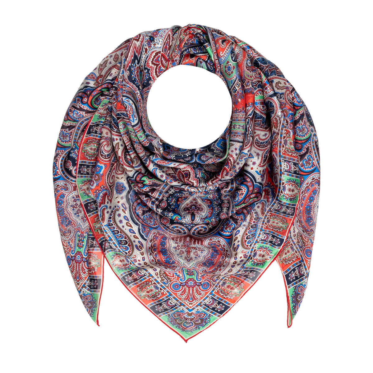 Majestic Paisley 140x140 - multi scarlet