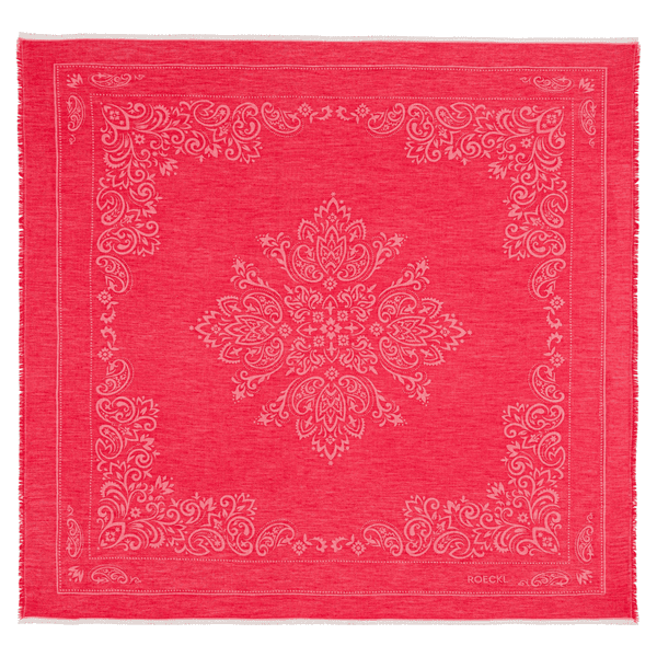 Floral Ornament 130 x 130 - poppy red