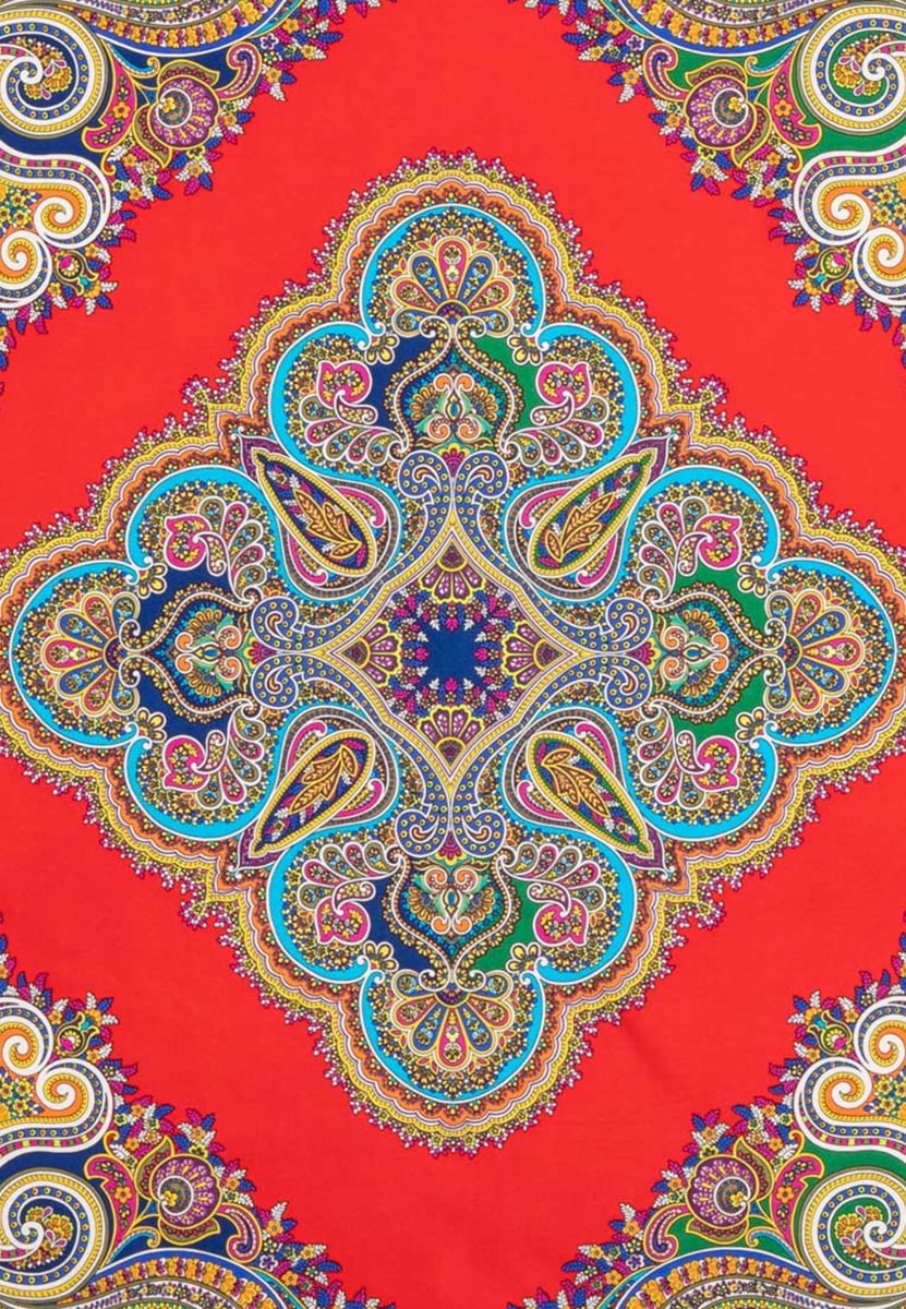 Square Garden Paisley 90x90 - multi red