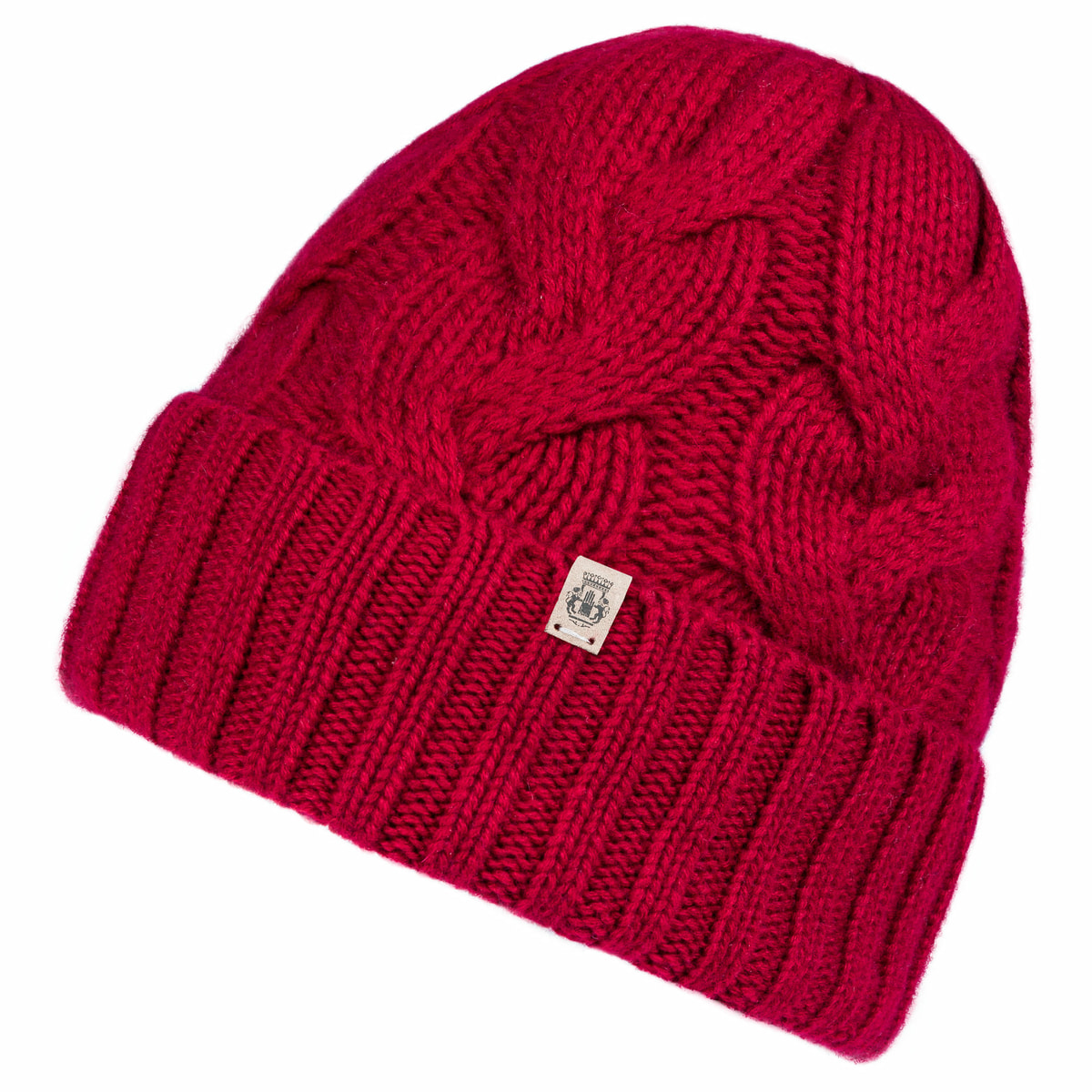 Braided Cashmere Muetze - classic red