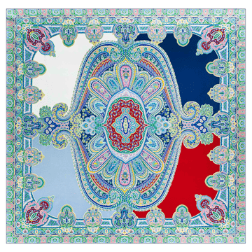 Colorblocking Ornament 140x140 - multi blue