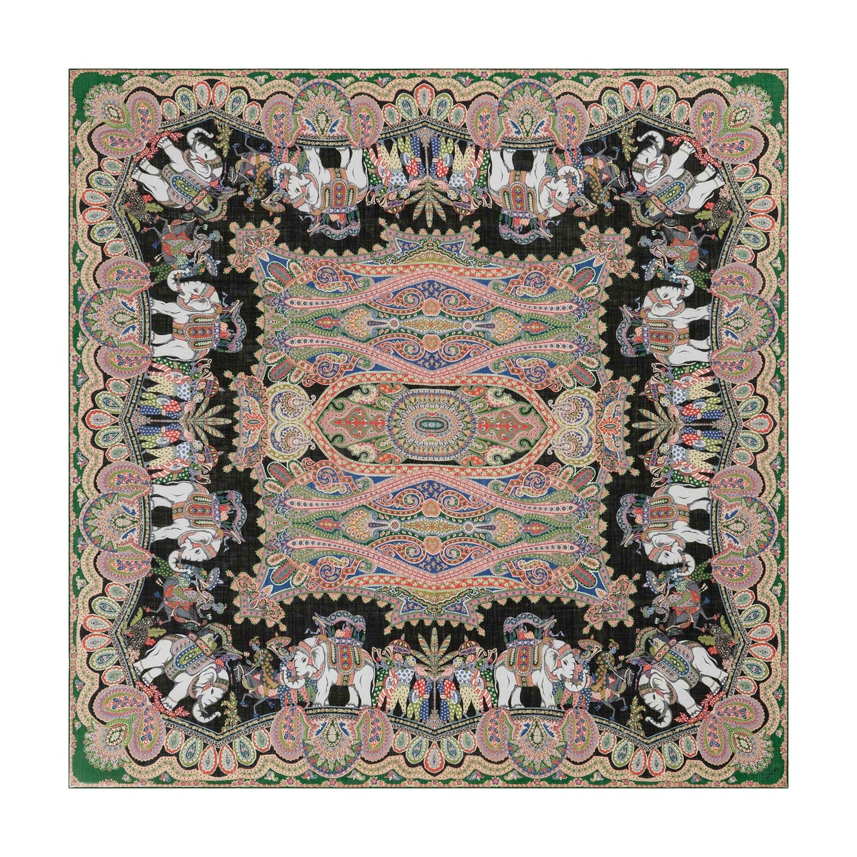 Elephant Parade Cashmere 140x140 - multi emerald