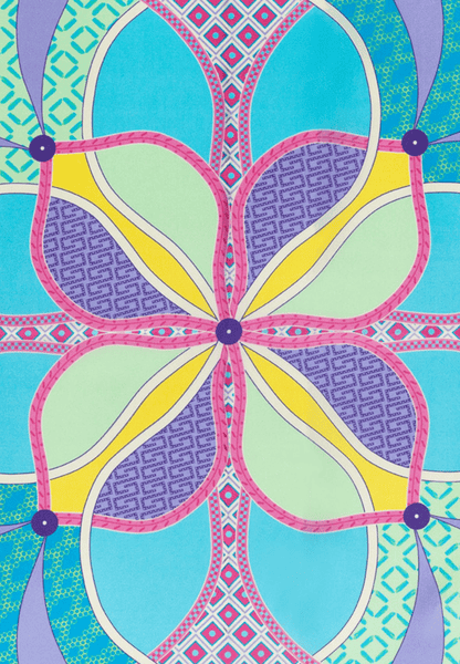 Flower Mandala 53x53 - multi turquoise