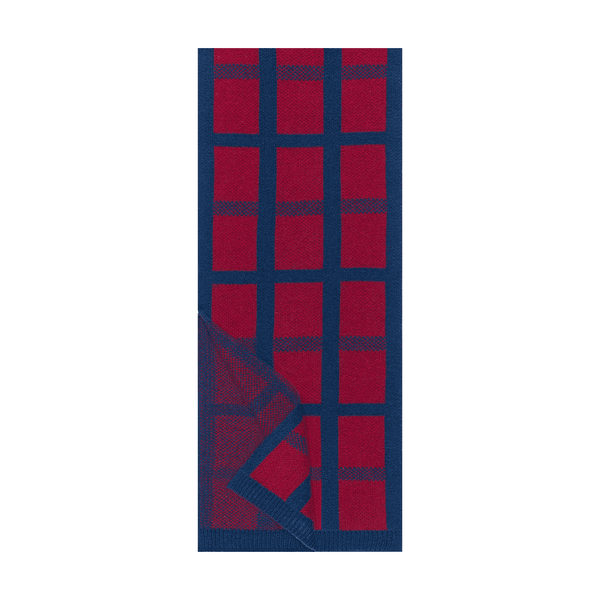 Grid Jacquard Schal 27x180  - navy/wine