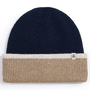 Two Side Knit Mütze  - navy/beige