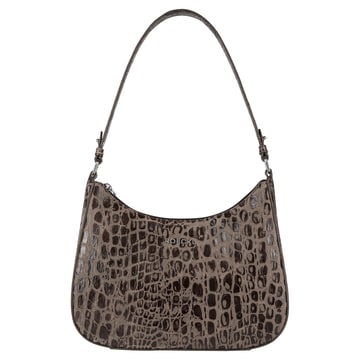 Cleo small Croco silver  - mocca