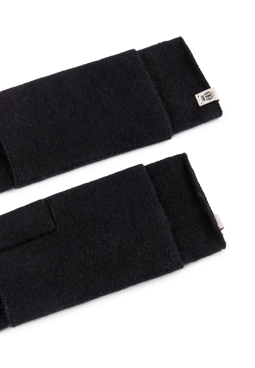 Pure Cashmere Stulpenhandschuhe  - black