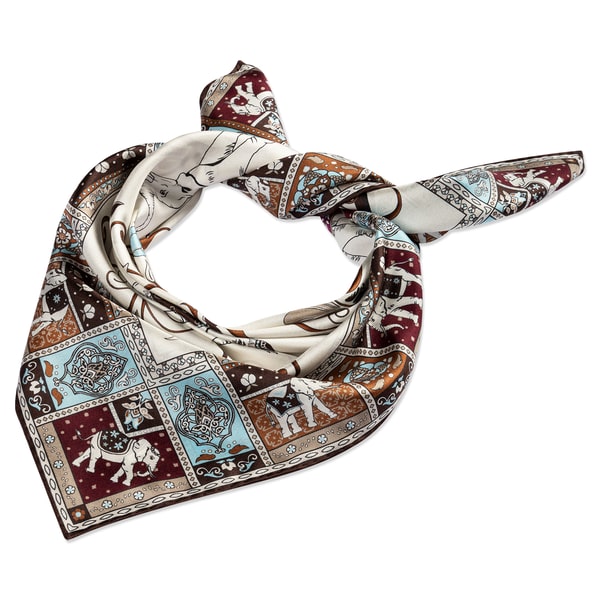 Lucky Elephant 53x53  - multi cashmere