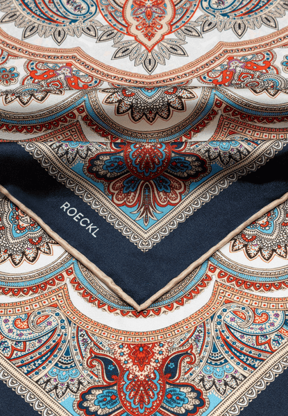 Fine Paisley 53x53  - navy