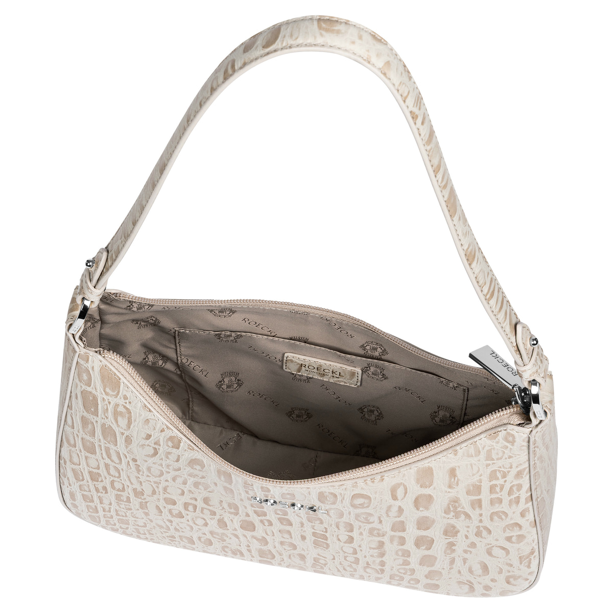 Cleo small Croco silver - desert