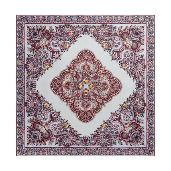 Square Garden Paisley 90x90 - multi granat