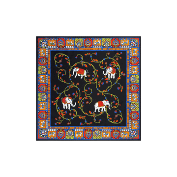 Lucky Elephant 53x53  - black multi