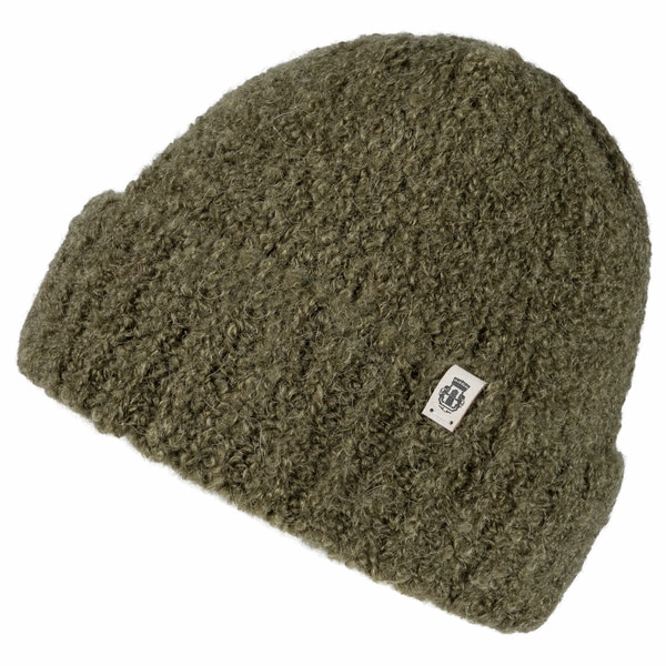 Classic Bouclé Umschlagmütze - moss