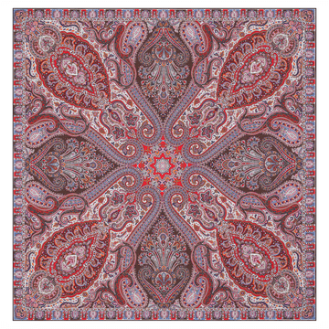 Paisley Glow 140x140 - multi red